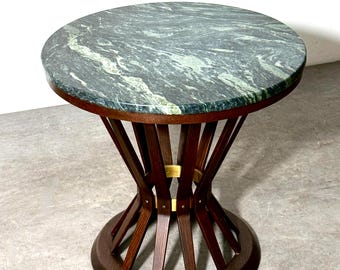 Edward Wormley for Dunbar Sheaf of Wheat Side Table with Green Marble Top 1950s