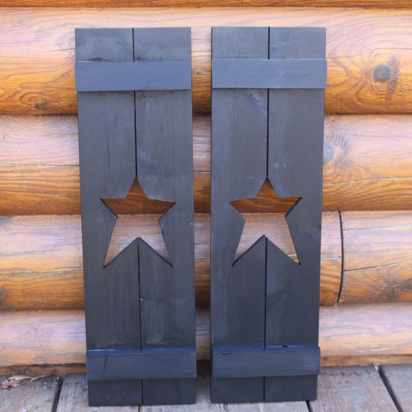 Primitive star shutters. Set of 2.  7"x21"