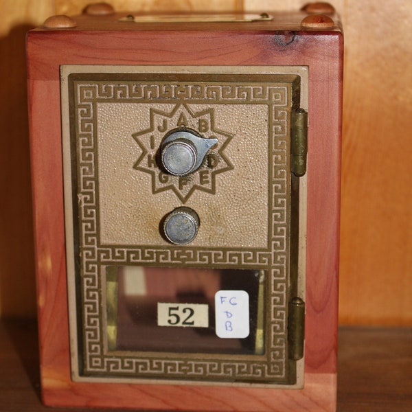 Personalized Post Office Box Door Bank with a Specific Number