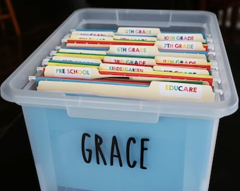 LABELS for Kids Memory Keepsake File Boxes