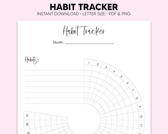 Monthly Habit Tracker Printable PDF / PNG