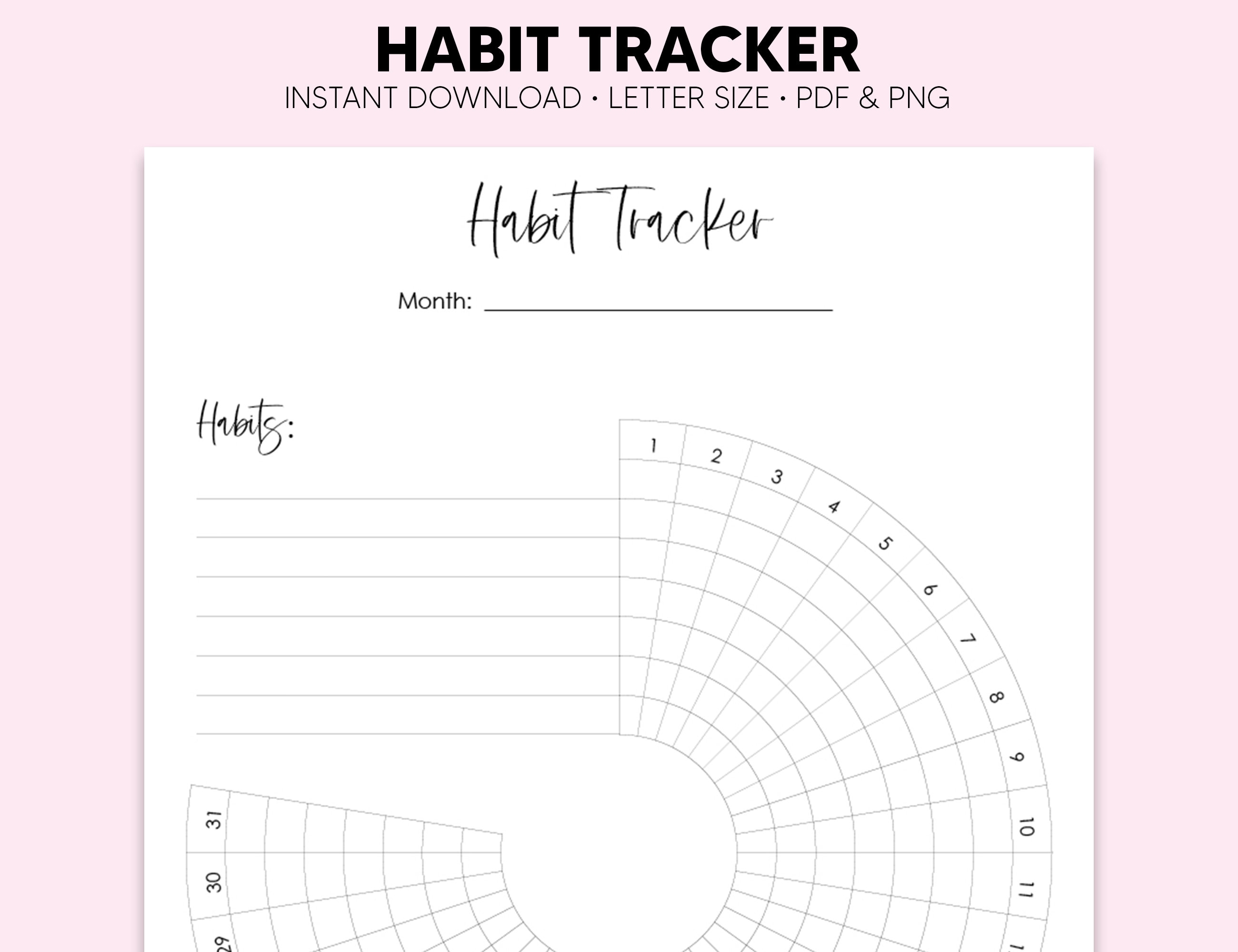 Monthly Habit Tracker Printable PDF / PNG - Etsy