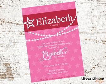 Doll & Me Birthday Party Invitation Printable 5x7