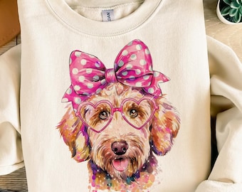Pastel Easter Goldendoodle Tshirt Design, Pink Doodle Png, Sublimation Designs for Shirts, Trending, Coquette Png, Instant Digital Download