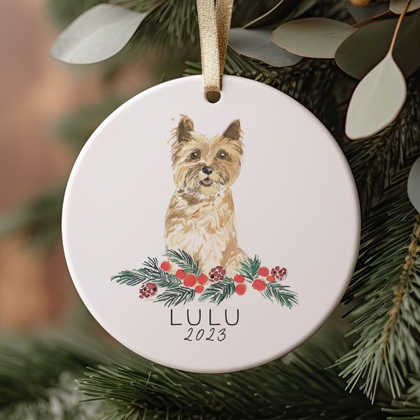 Cairn Terrier Ornament, Custom Dog Ornament, Dog Parents, Custom Christmas Ornament, 2021 Ornament, Personalized Christmas Decoration