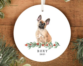 Wood Burned Christmas ornament Farting Frenchie Funny Frenchie French Bulldog