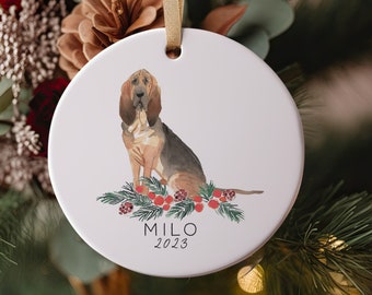 Bloodhound Dog Ornament, Custom Dog Ornament, Dog Mom, Custom Christmas Ornament, 2021 Ornament, Personalized Christmas Decoration