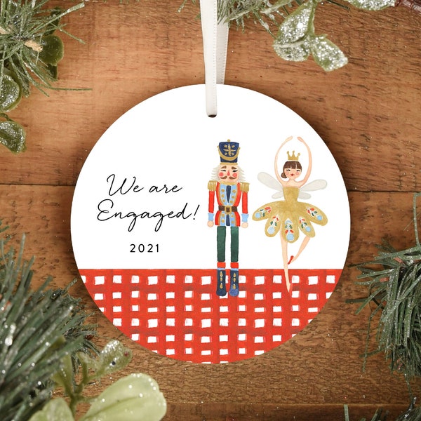 First Christmas Engaged Ornament, Nutcracker Ornament, Mr and Mrs Just Married Ornament, 2021 Ornament, Wedding Gift, Bride and Groom