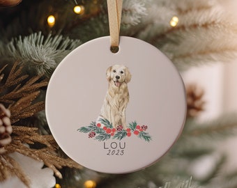 Golden Retriever Ornament, Golden Retriever Christmas Gift, Dog Ornament, Custom Christmas Gift, Personalized Ornament