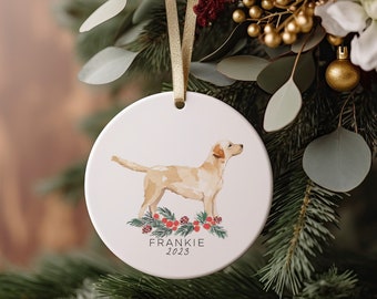 Yellow Labrador Retriever Ornament, Yellow Lab Retriever Christmas Gift, Dog Ornament, Custom Christmas Gift, Personalized Ornament