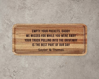 Personalized Empty your Pockets Daddy Engraved Catch All Tray, Father's Day Gift, Birthday, Custom Tray for Dad