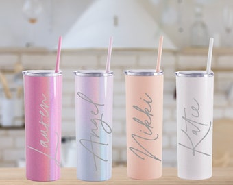 Bachelorette Tumblers with Name, Matching Bridal Party Cups, 20oz Skinny Tumbler with Name, Girls Trip 2024 Cup, Weekend Trip Favors