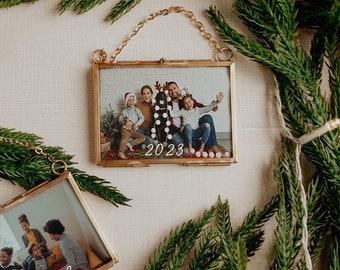 Family Picture Ornament 2023, Gold Frame Family Photo Ornament, 2023 Memories Ornament, Keepsake, Heirloom, Personalized Ornament, Custom