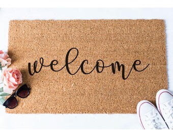 welcome doormat etsy