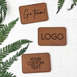Custom Engraved Leatherette Patch, Christmas Stocking Patch, Hat Patch, Faux Leather Patches, Bulk Custom Patch, Bridal party Hats