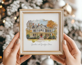 Personalized Watercolor House Picture, Digital Download, Print at Home, Water color Home, Based on Photo, Housewarming, Real Estate,Keepsake