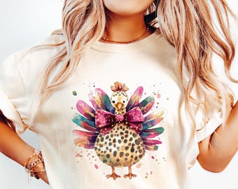 Coquette Leopard Print Turkey with Bow png Design, Sublimation Png Design, Tshirt Graphic, Mug Png, Digital Download, Clip Art File, Clipart