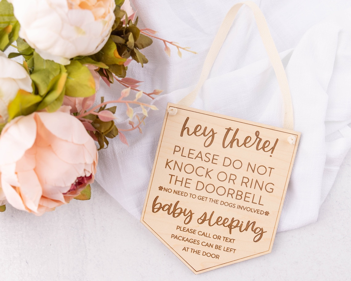 Baby Sleeping Sign Please Do Not Knock or Ring Doorbell Wood - Etsy