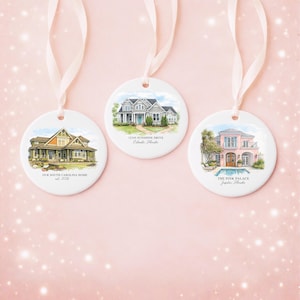 Custom Watercolor House Ornament, Personalized Home Christmas Ornament, Personalized Christmas Ornament Gift, Housewarming 画像 4