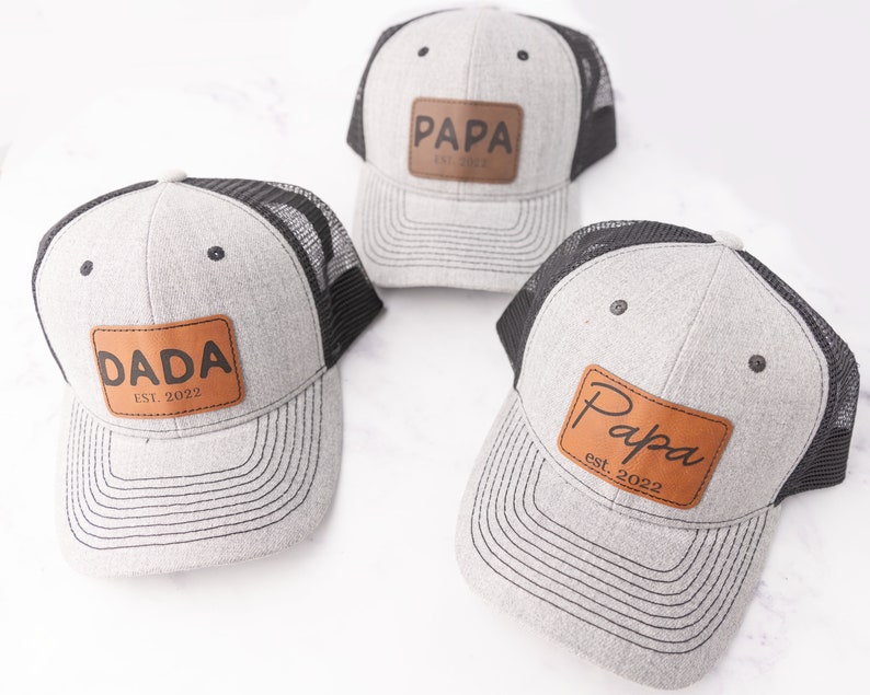 Father's Day Custom Hat, Patch Cap, Est 2022, New Dad Gift, Papa, Grandpa, Pop Pop, Dada, Daddy, Poppy, Custom Patch Hat, Trucker Hat Bild 3