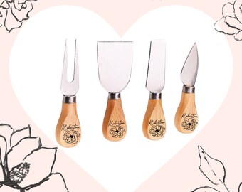 Engraved Cheese Knife Set, Personalized Charcuterie Utensils, Housewarming Gift