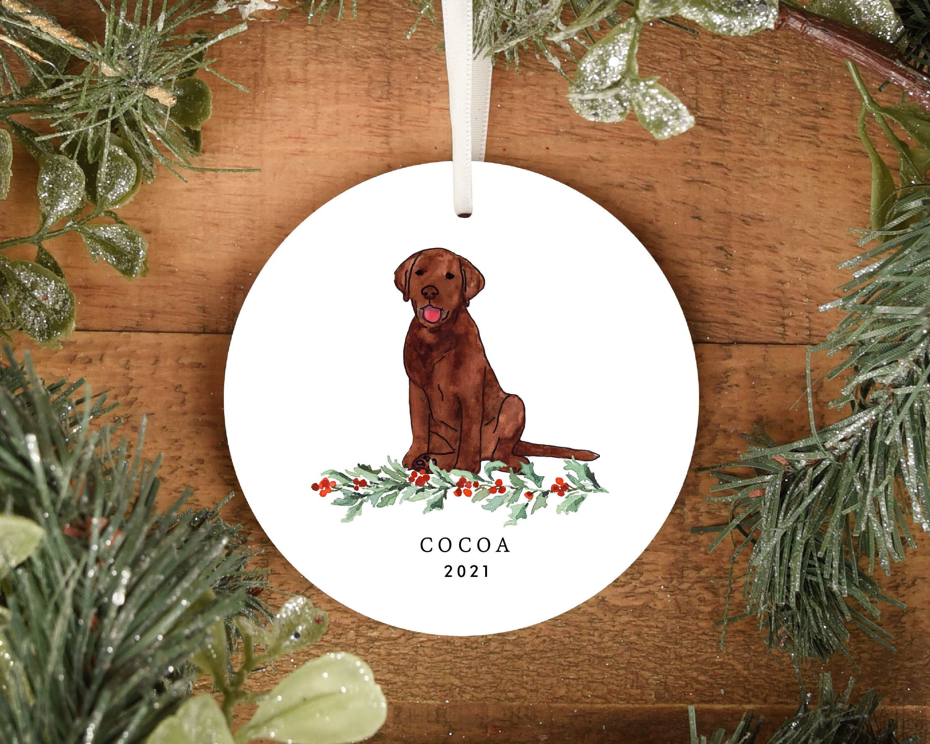 chocolate lab ornament