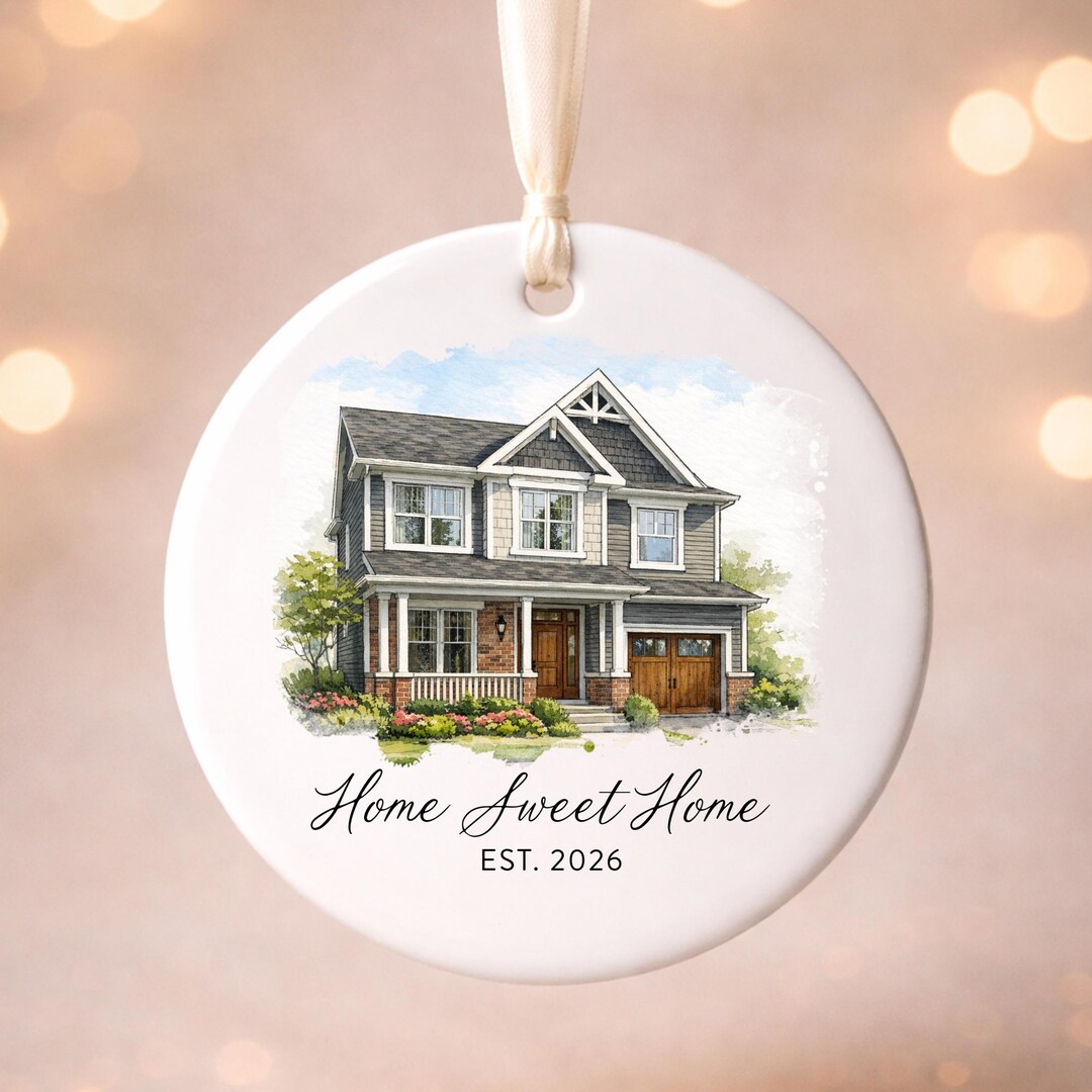 Watercolor Home Christmas Ornament, Custom Watercolor House Christmas ...