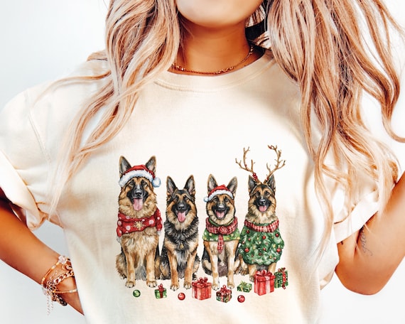 German Shepherd png Design, Watercolor Christmas Dog Png, Holiday Dog Sublimation Png Design, Tshirt Graphic, Mug Png, Digital Download