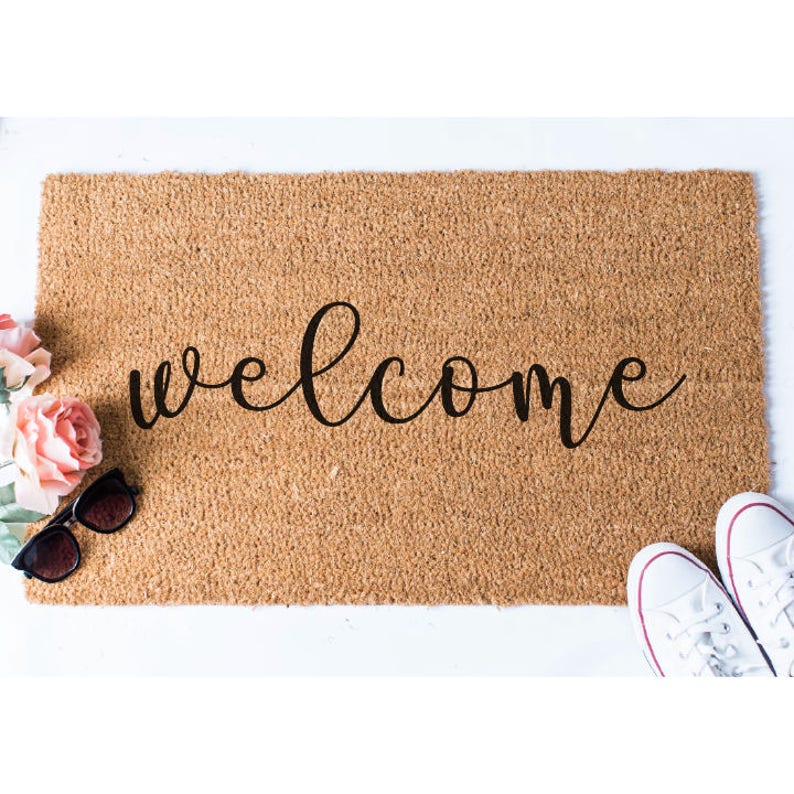 Doormat Door Mat Hello Doormat Newlywed Etsy