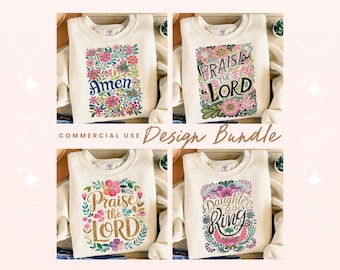 Floral Christian Png Shirt Design Bundle, Bible Verse Pngs, Boho Religious, Prayer, Sublimation Designs, Trending, Digital Download