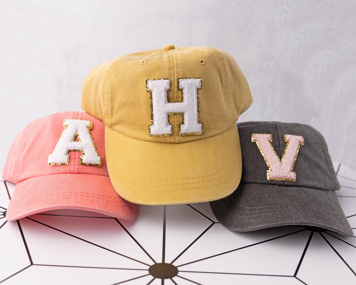 Varsity Letter Patch Hat Personalized Chenille Patch Cap Etsy