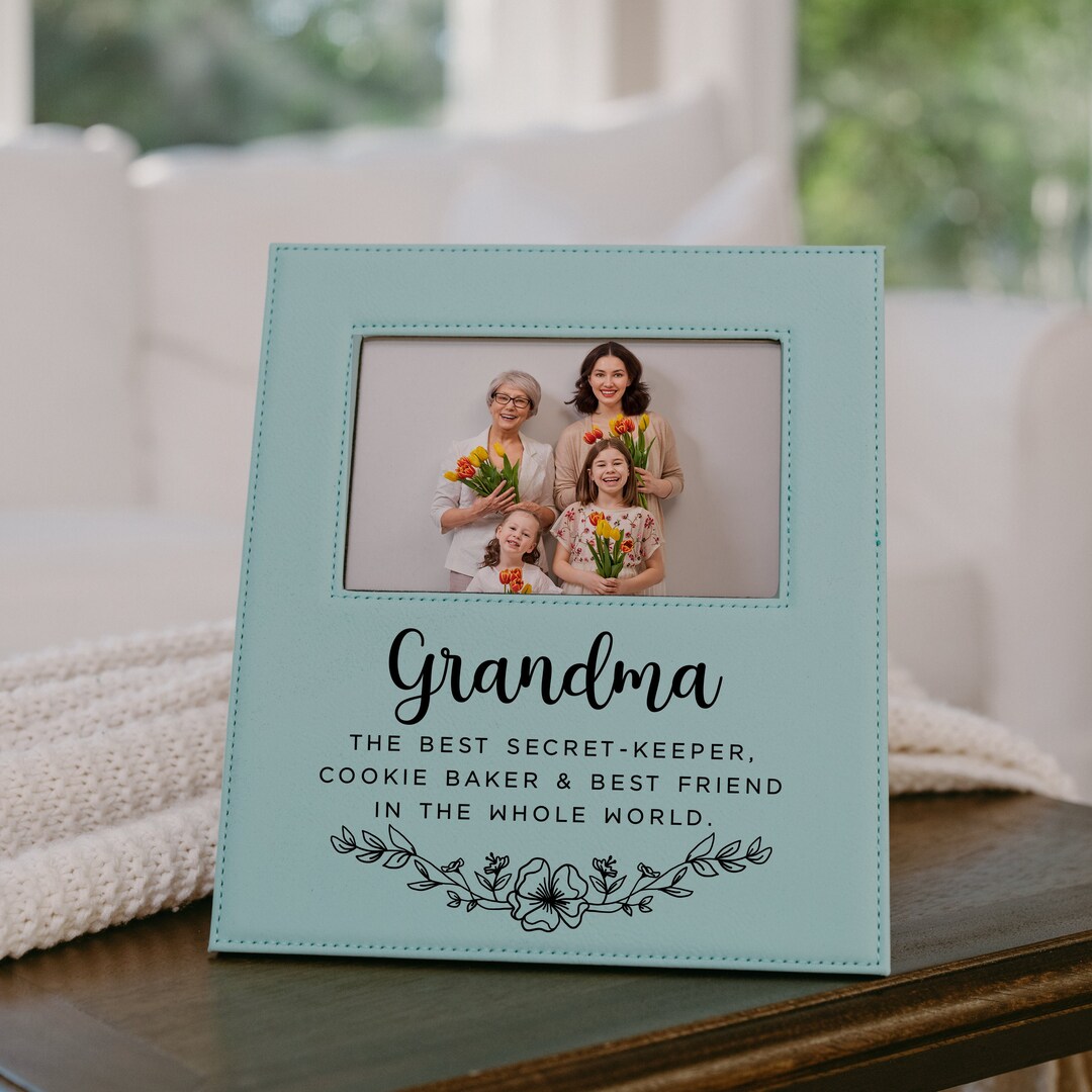 Custom Handwriting Photo Frame, Personalized Leatherette Frame With ...