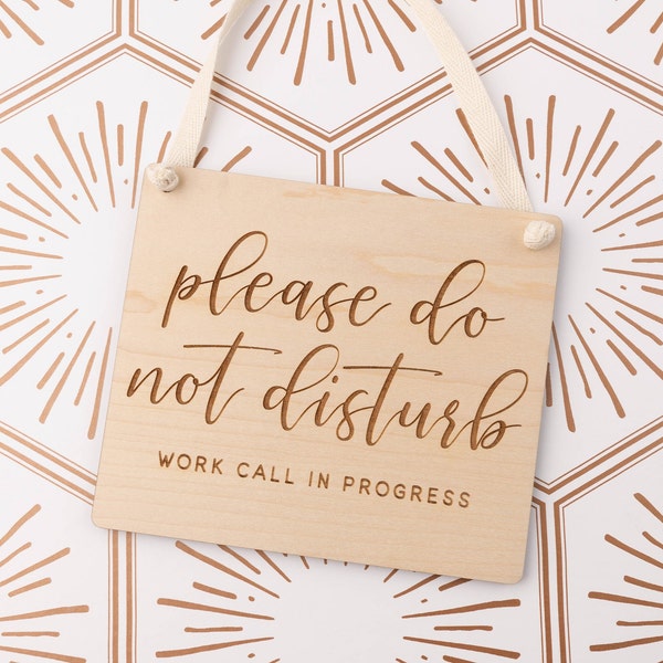 Please Do Not Disturb Door Sign, Conference Call Sign, Video Call Sign, In a Meeting, Mini Door Sign, Wood Sign for Work from Home