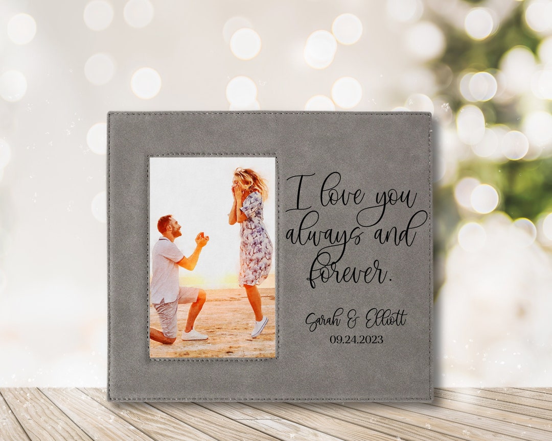 Personalized Engagement Photo Frame Custom Engaged Photo Etsy