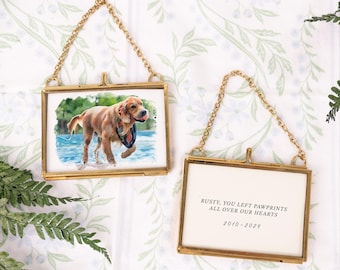 Watercolor Pet Memorial Ornament Keepsake, Pet Bereavement Gift, Pet Loss, Dog Ornament, Cat, Christmas Ornament Personalized Custom