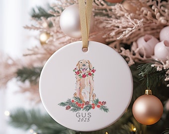 Golden Retriever Christmas Ornament, Golden Retriever Christmas Gift, Dog Ornament, Custom Christmas Gift, Personalized Ornament