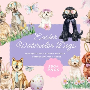 Easter Dogs Png, Easter Pet Lover Clipart Bundle, Cute Holiday Dogs Pngs, Spring Dogs Png, Dog Lover Gift, Sublimation Pngs,Digital Download