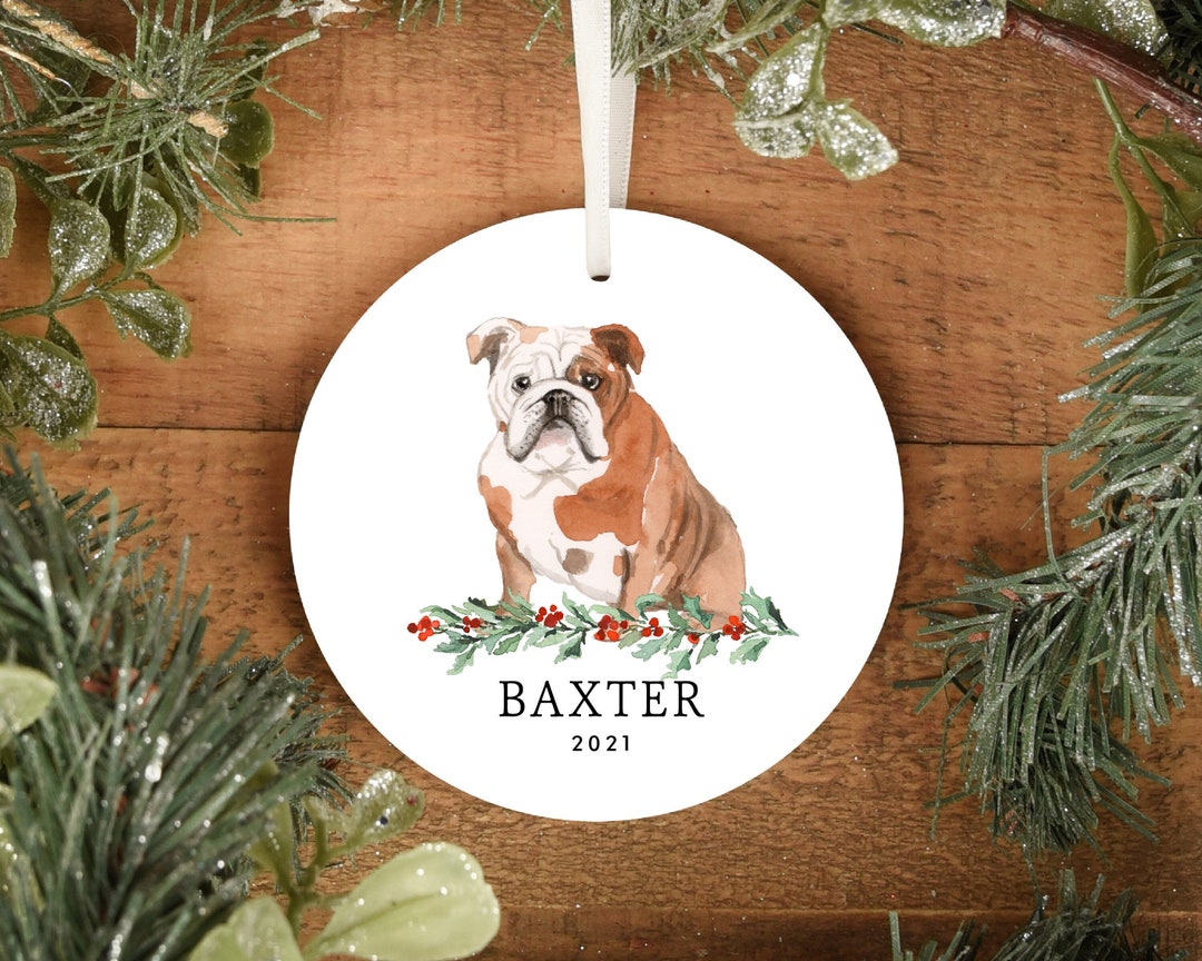 English Bulldog Christmas Ornaments 