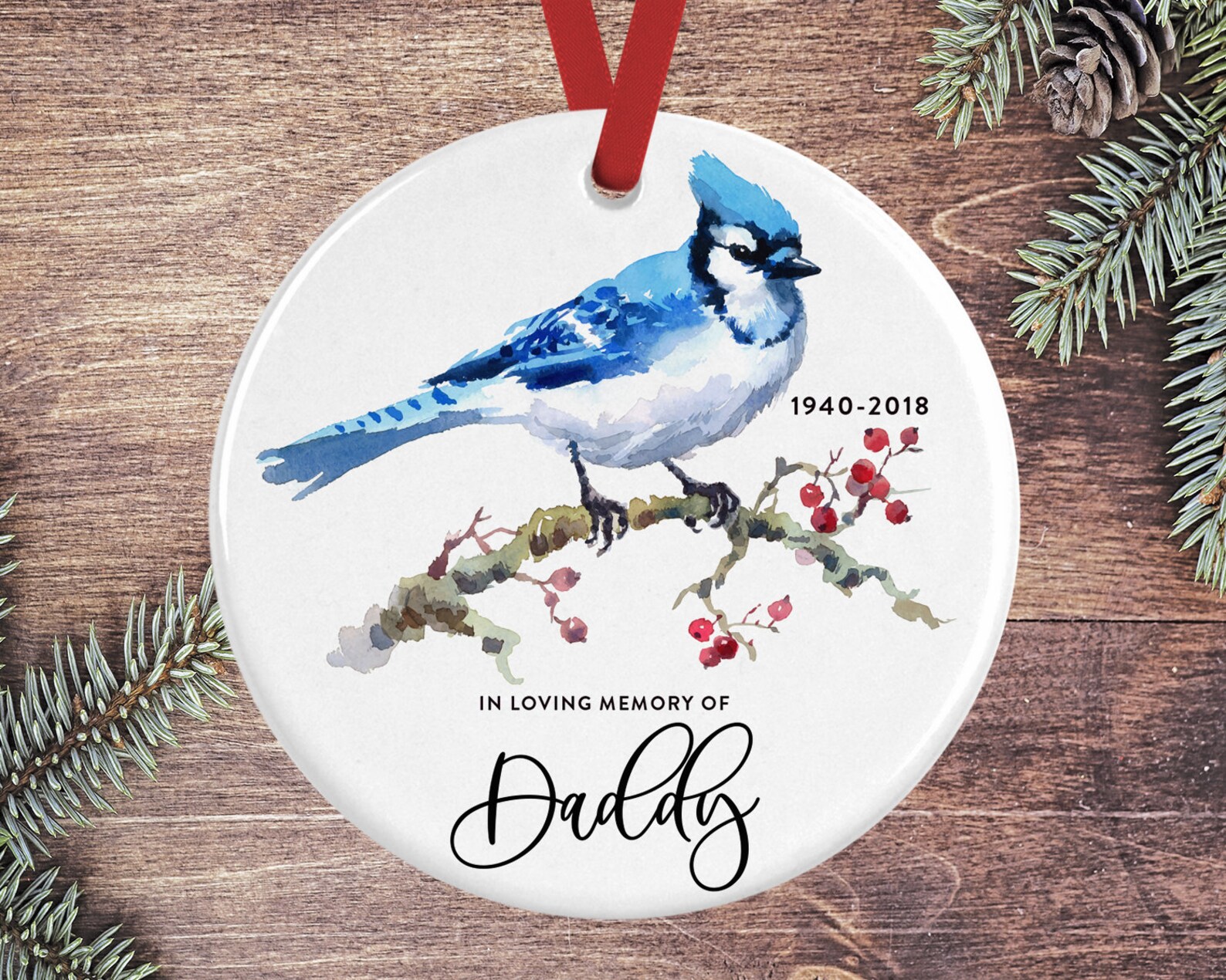 Blue Bird Memorial Gift In Loving Memory Ornament Etsy