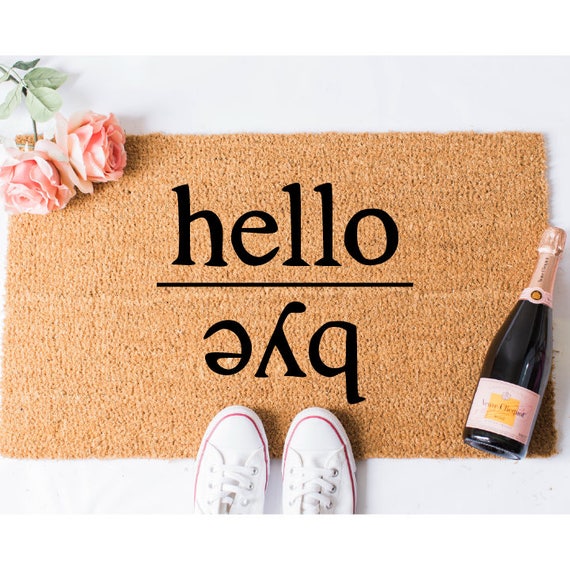 Hello Bye Doormat Goodbye Doormat Hello Doormat Welcome Etsy