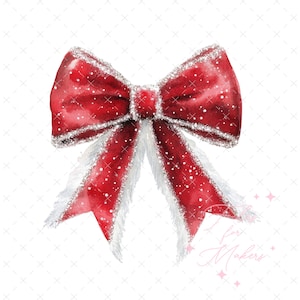 Red Glitter Bow with Fur Trim Png, Christmas Sublimation Design, Santa Bow Instant Download, Clipart, Trending sublimation png,Holiday vibes