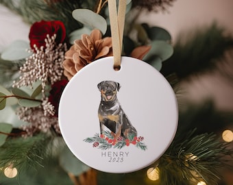 Rottweiler Dog Ornament, Custom Dog Ornament, Dog Mom, Custom Christmas Ornament, 2021 Ornament, Personalized Christmas Decoration