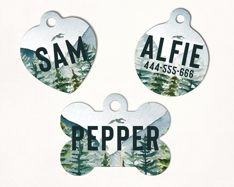 Mountain Dog Custom Dog Tag Personalized Dog Tag Double Etsy