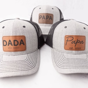 Father's Day Custom Hat, Patch Cap, Est 2022, New Dad Gift, Papa, Grandpa, Pop Pop, Dada, Daddy, Poppy, Custom Patch Hat, Trucker Hat Bild 1