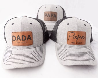 Father's Day Custom Hat, Patch Cap, Est 2022, New Dad Gift, Papa, Grandpa, Pop Pop, Dada, Daddy, Poppy, Custom Patch Hat, Trucker Hat