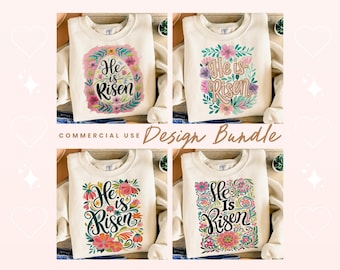 Floral Easter Christian Png Shirt Design Bundle, Bible Verse Pngs, Boho Religious, Prayer, Sublimation Designs, Trending, Digital Download