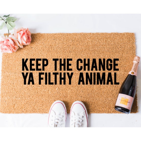 Keep The Change Doormat Funny Doormat Christmas Doormat Etsy