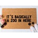 Zoo in Here Doormat, Funny Doormat, Dog Doormat, Dog Lover Gift, Funny Door Mat, Welcome Mat, Golden Doodle Doormat, Cat Doormat, Coir Mat