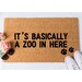 Zoo in Here Doormat, Funny Doormat, Dog Doormat, Dog Lover Gift, Funny Door Mat, Welcome Mat, Golden Doodle Doormat, Cat Doormat, Coir Mat 