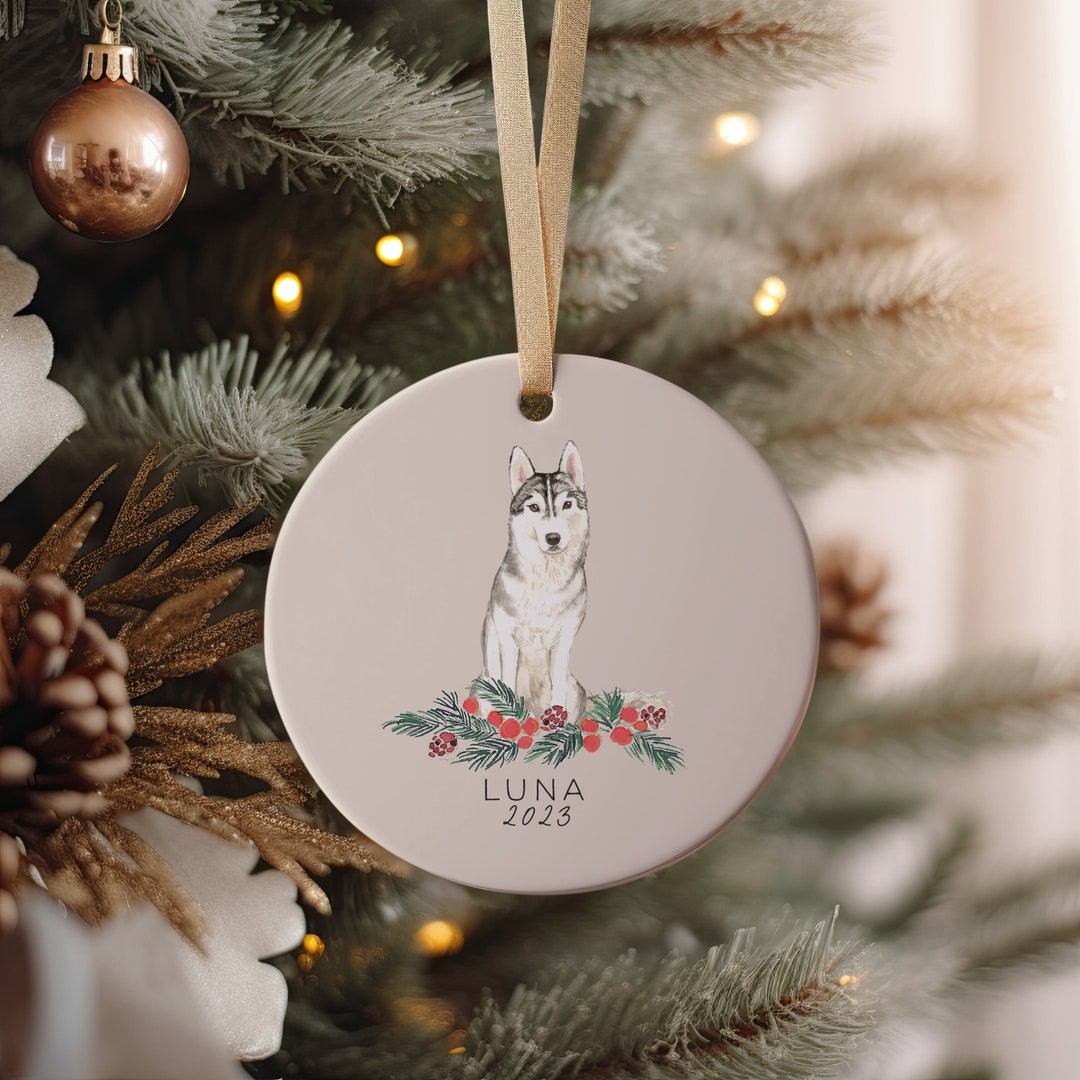 Siberian Husky Dog Ornament, Custom Dog Ornament, Dog Mom, Custom